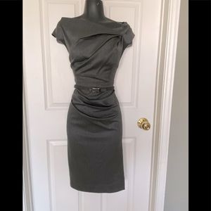 NWT Le Chateau asymmetric neckline midi dress